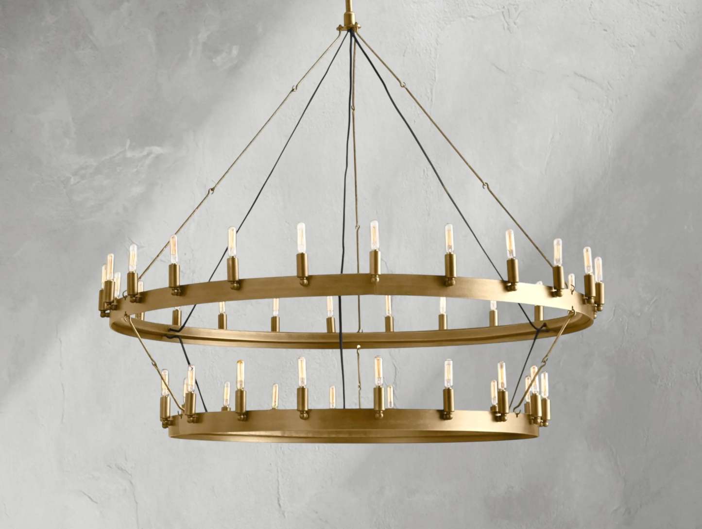 38 Inch Vintage Filament Tubular Candle Tiered Chandelier - Camino