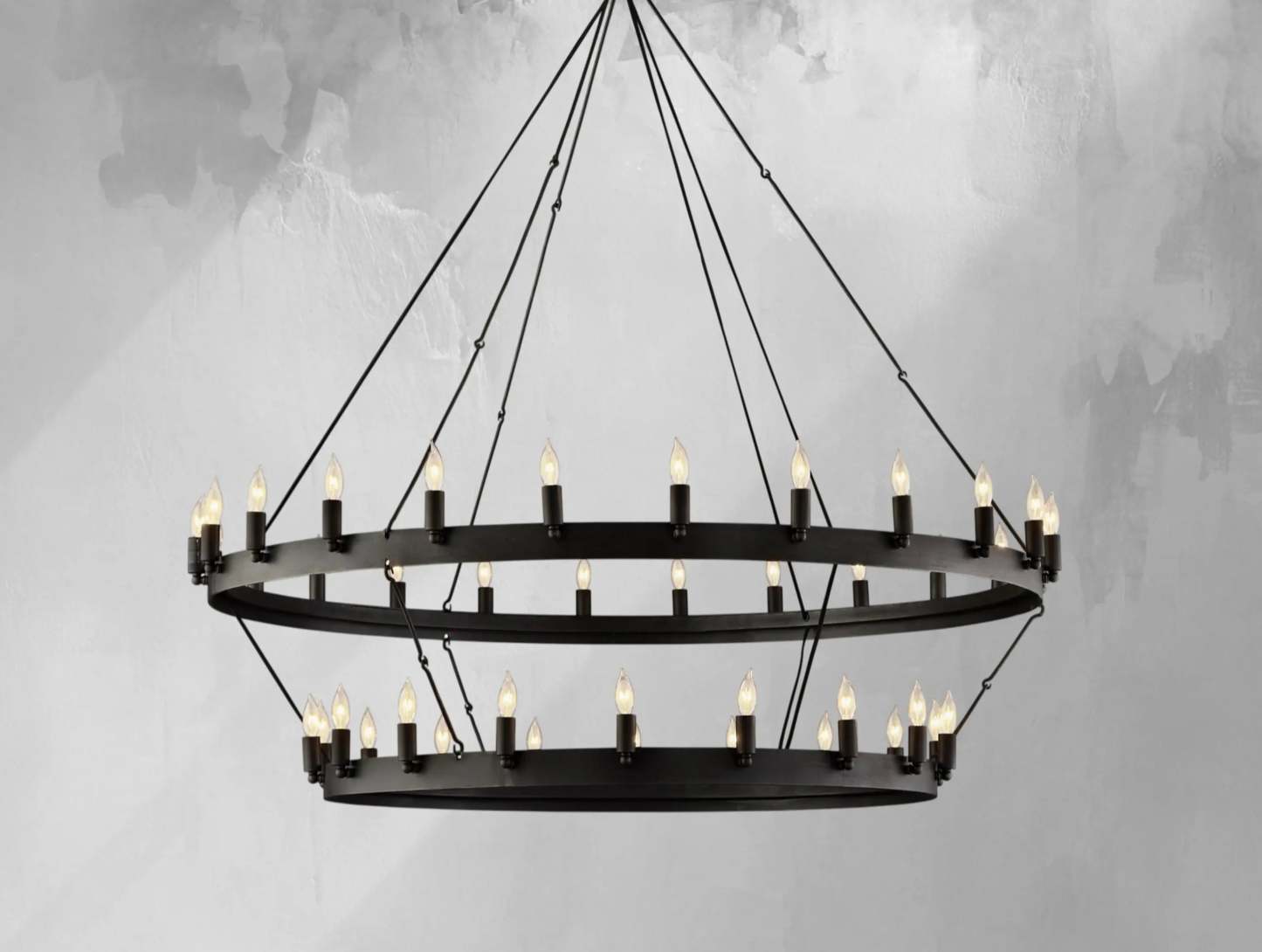 38 Inch Vintage Filament Tubular Candle Tiered Chandelier - Camino