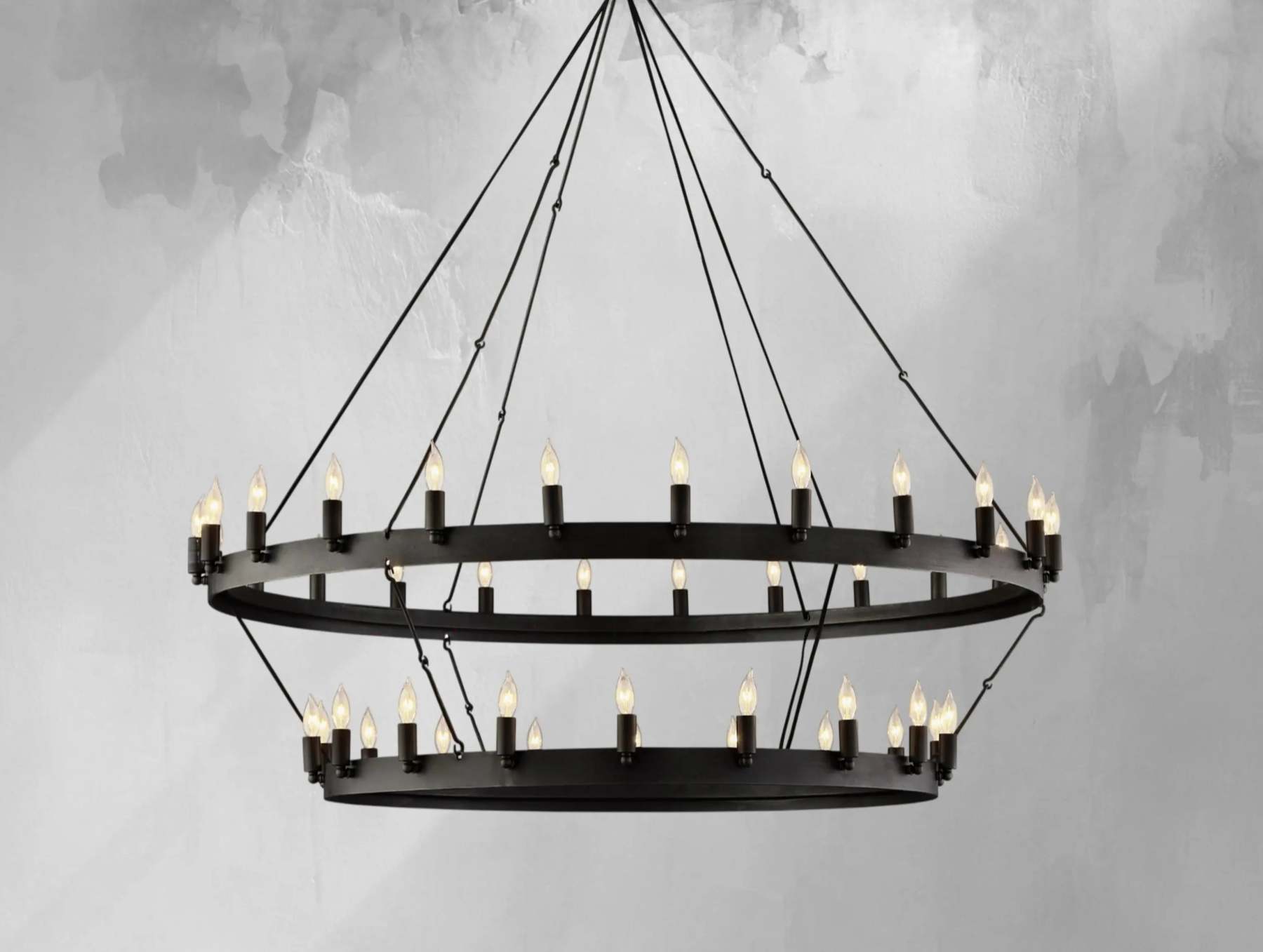 38 Inch Vintage Filament Tubular Candle Tiered Chandelier - Camino