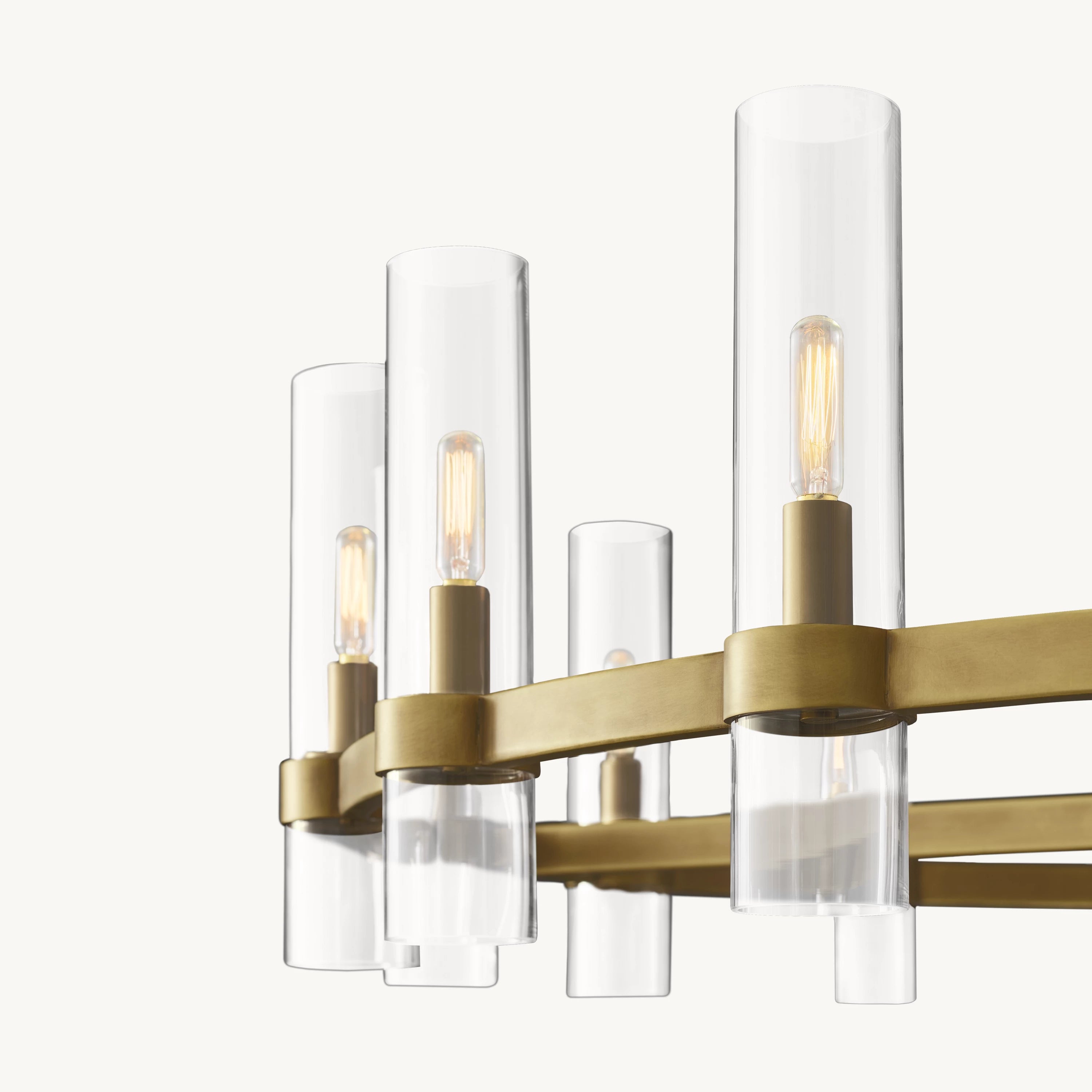 36 Inch Cylindrical Glass Candle Round Chandelier - Ravelle