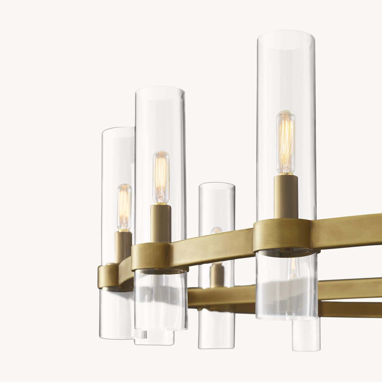 36 Inch Cylindrical Glass Candle Round Chandelier - Ravelle