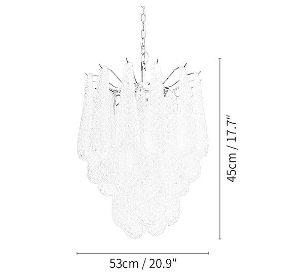 Vintage Murano Blue Glass Petals Chandelier