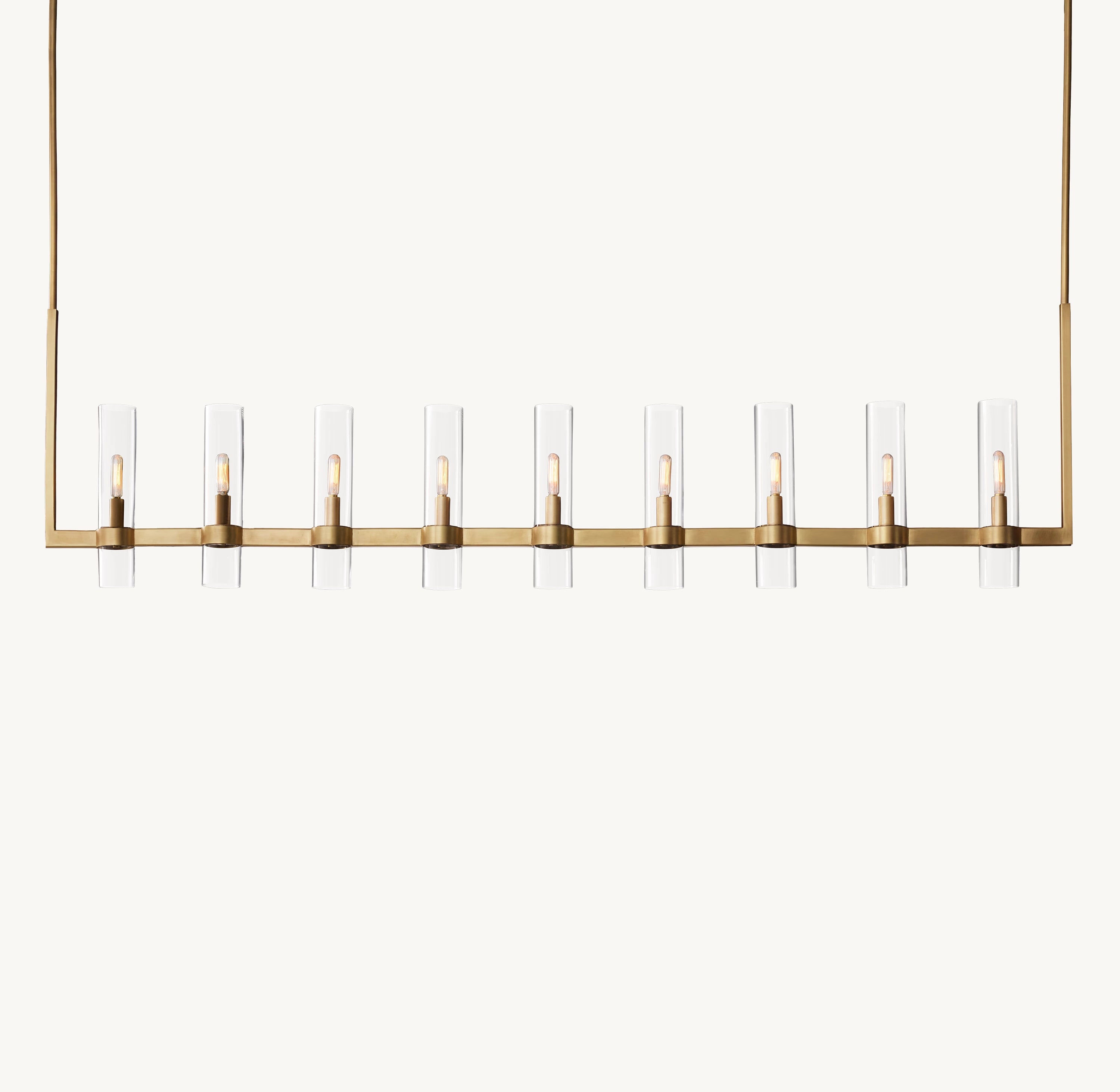 73 Inch Cylindrical Glass Candle Linear Chandelier - Ravelle