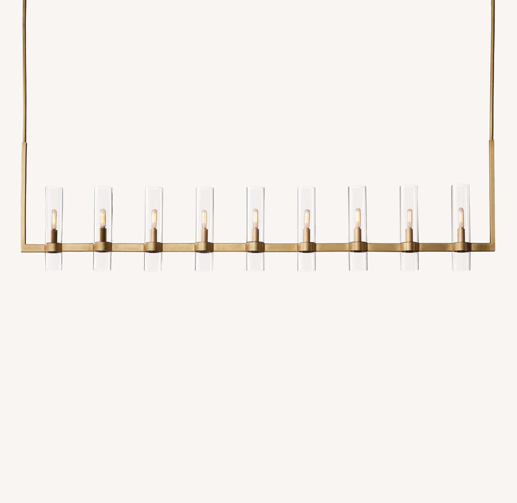 73 Inch Cylindrical Glass Candle Linear Chandelier - Ravelle