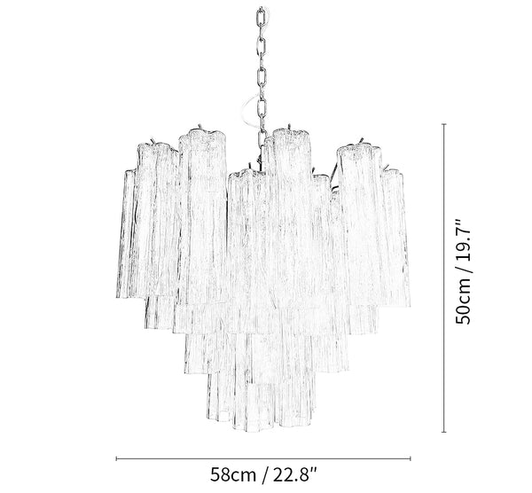 Fantastic Murano Amethyst Glass Tube Chandelier