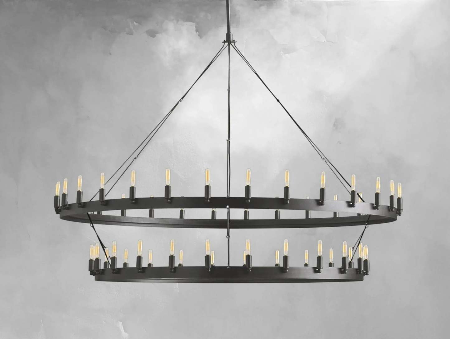 38 Inch Vintage Filament Tubular Candle Tiered Chandelier - Camino
