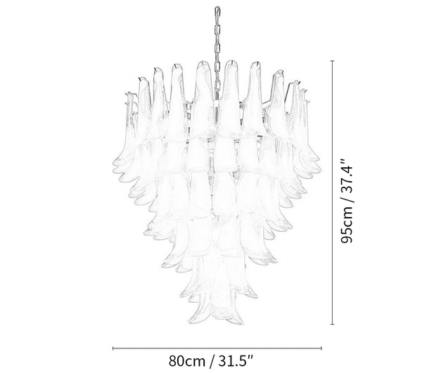 Vintage Murano Caramel Glass Petals Chandelier