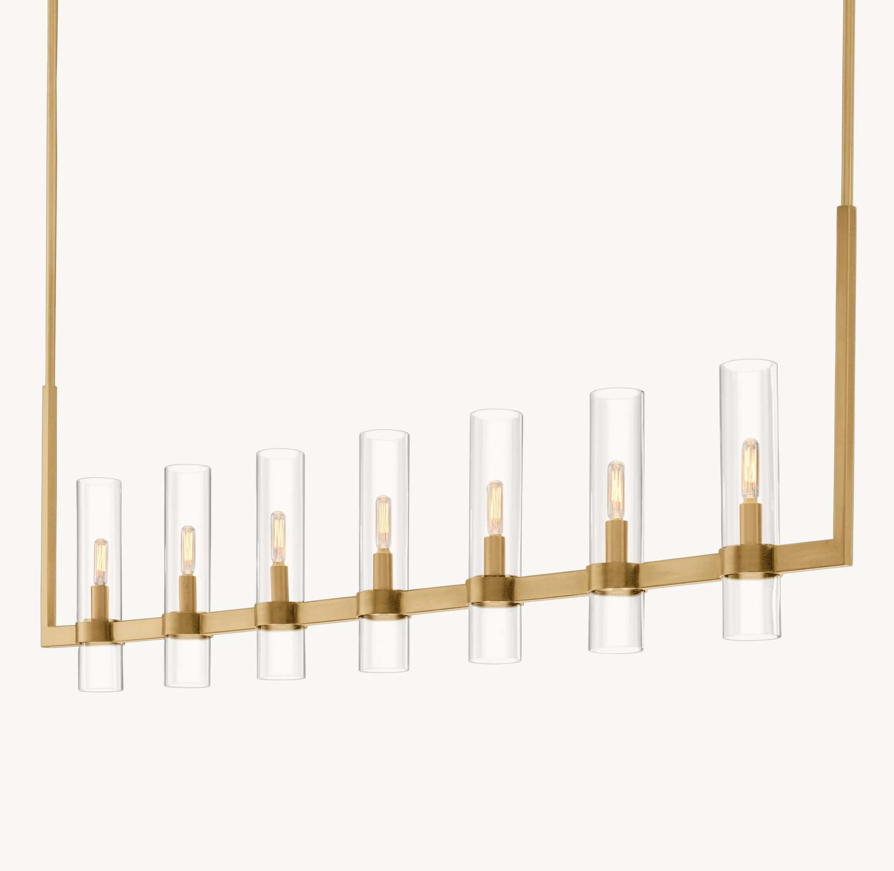 59 Inch Cylindrical Glass Candle Linear Chandelier - Ravelle