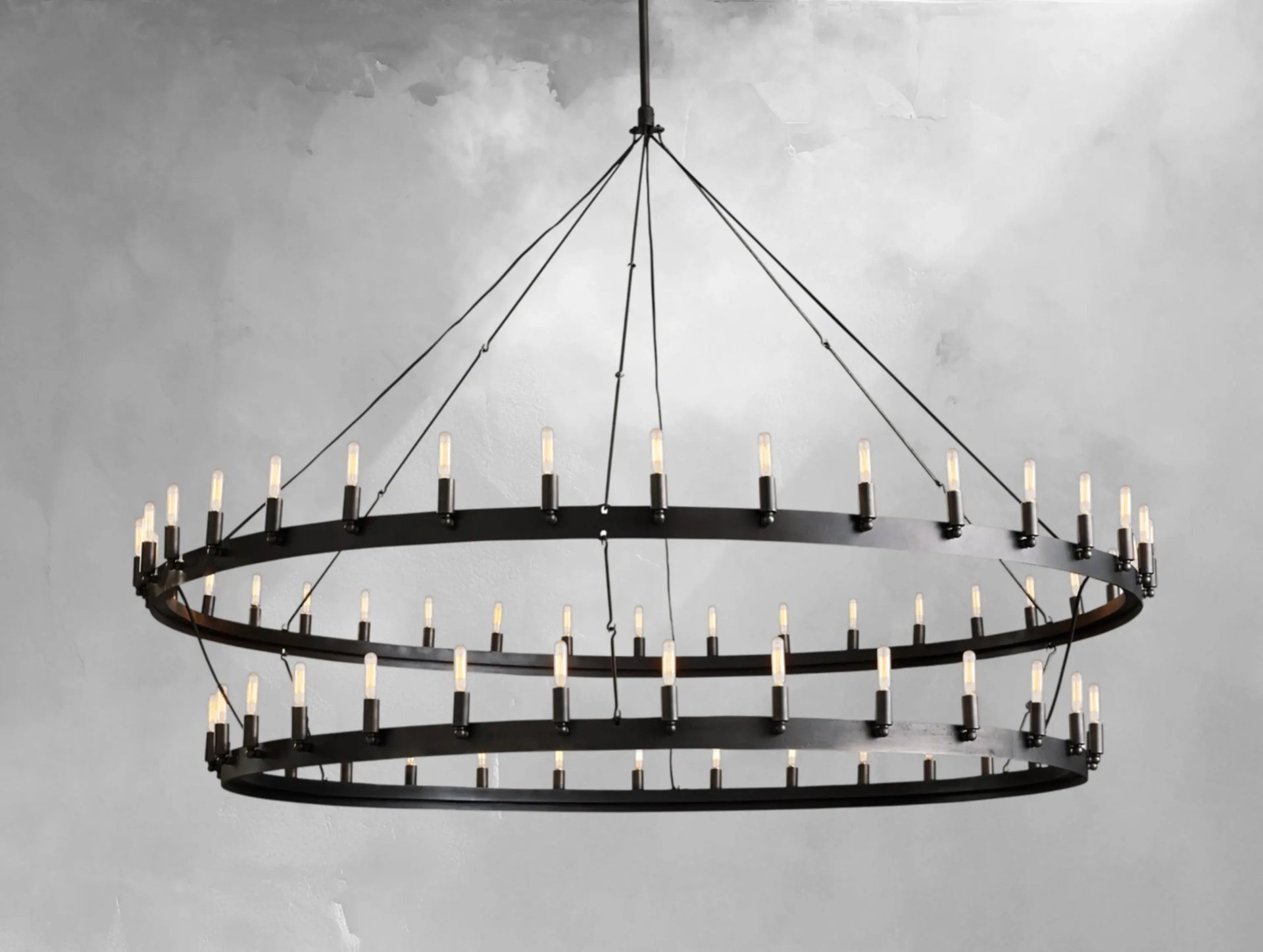 38 Inch Vintage Filament Tubular Candle Tiered Chandelier - Camino