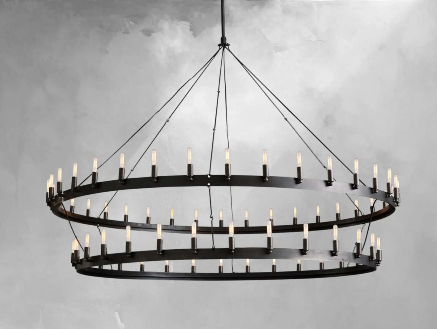 38 Inch Vintage Filament Tubular Candle Tiered Chandelier - Camino