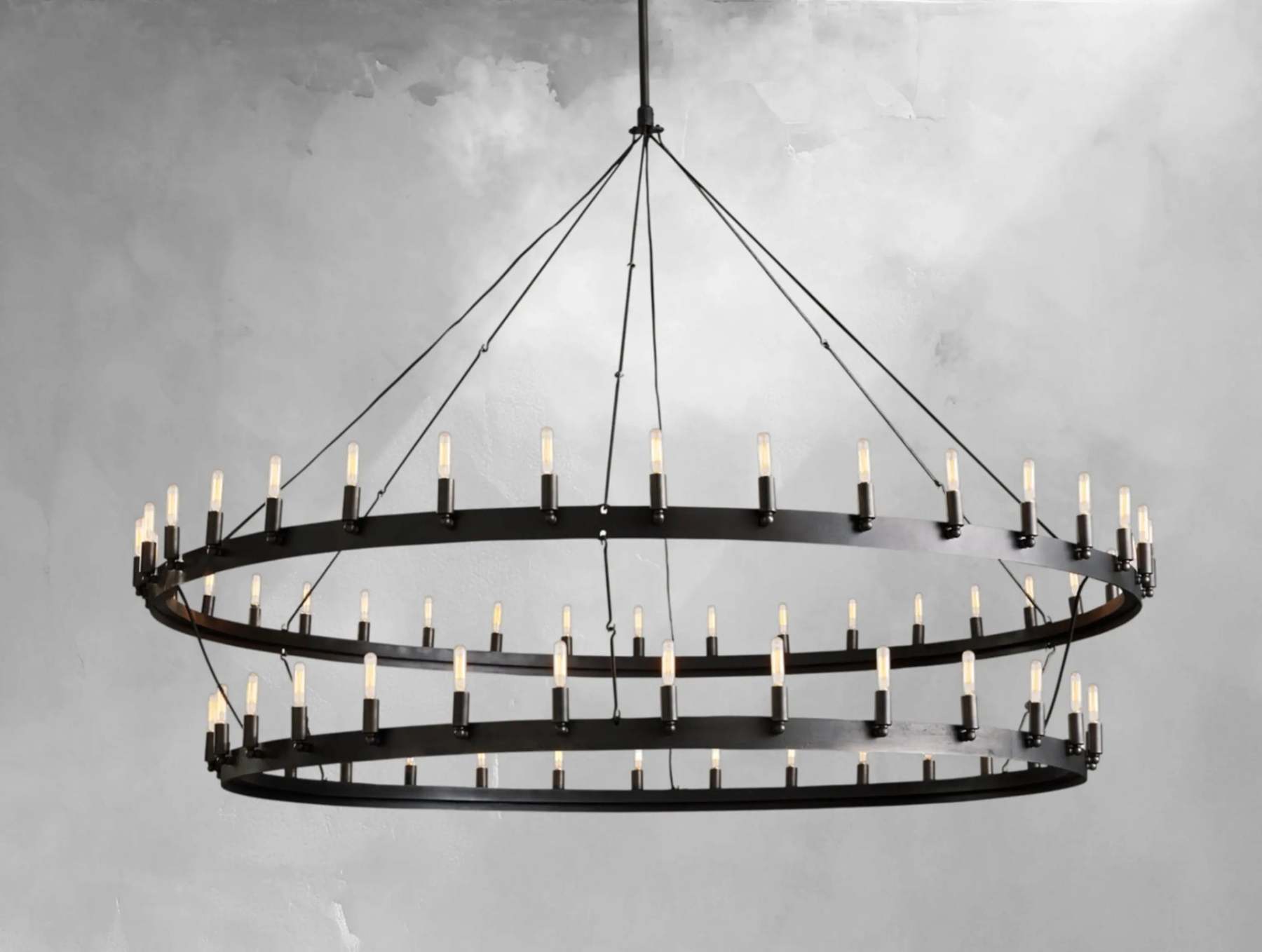 38 Inch Vintage Filament Tubular Candle Tiered Chandelier - Camino