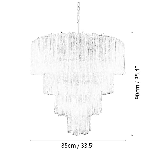 Vintage Murano Transparent Glass Chandelier