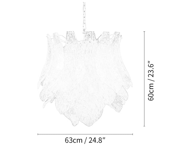 Murano Flower 38 Transparent Blue Chandelier