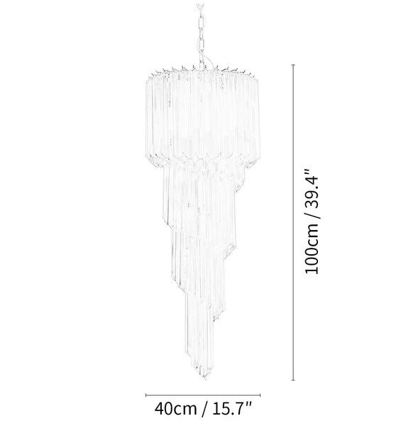 Murano Spiral Multicolor Prism Glass Chandelier