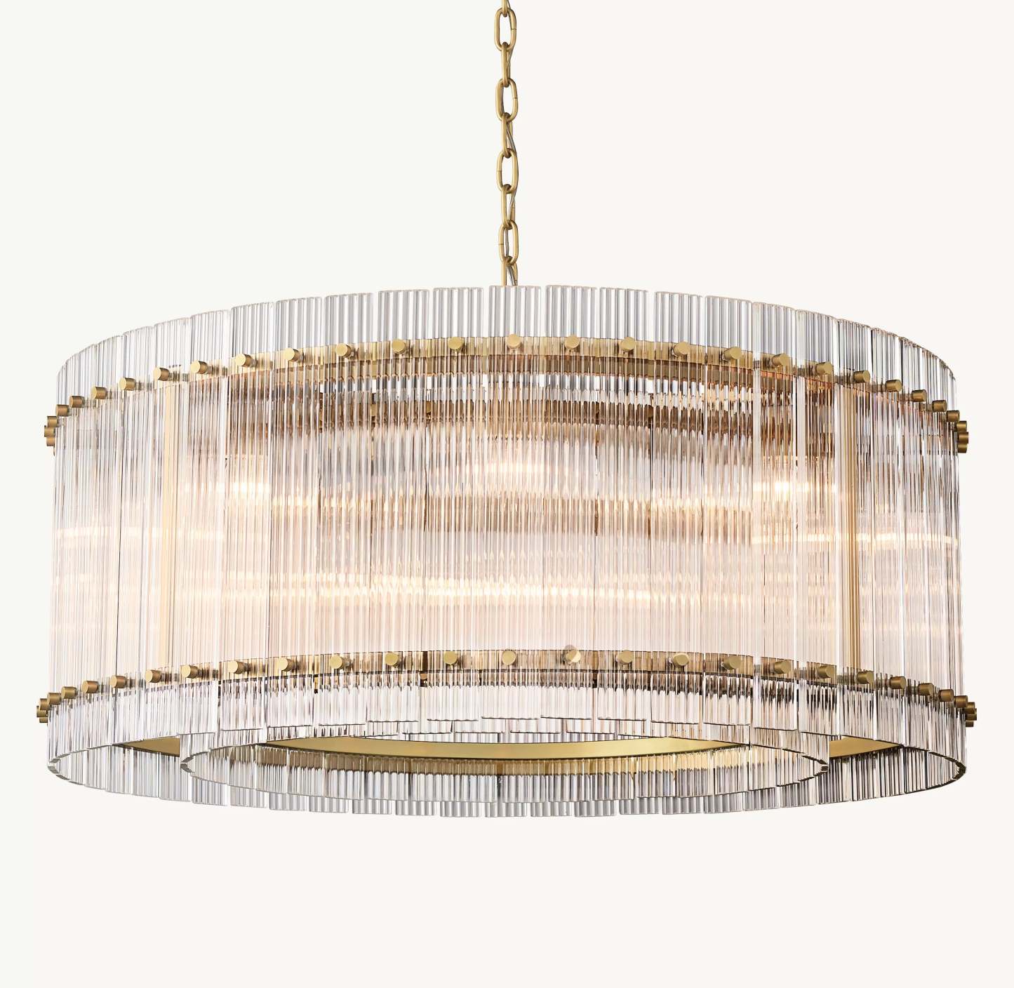 37 Inch Ribbed Glass Round Chandelier - San Marco