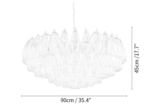 Murano Faceted Iridescent Glass Chandelier