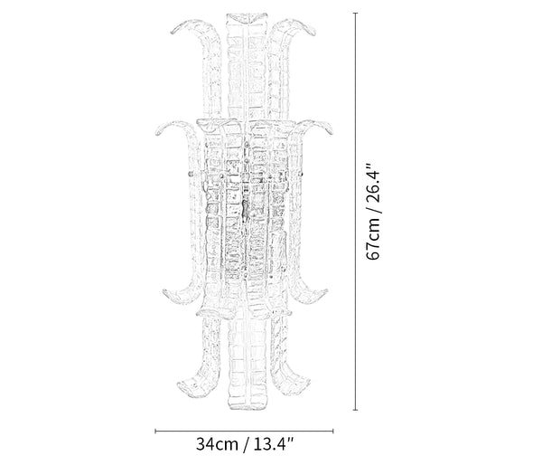 Elegant Murano Leaf Shape Glass Wall Sconce