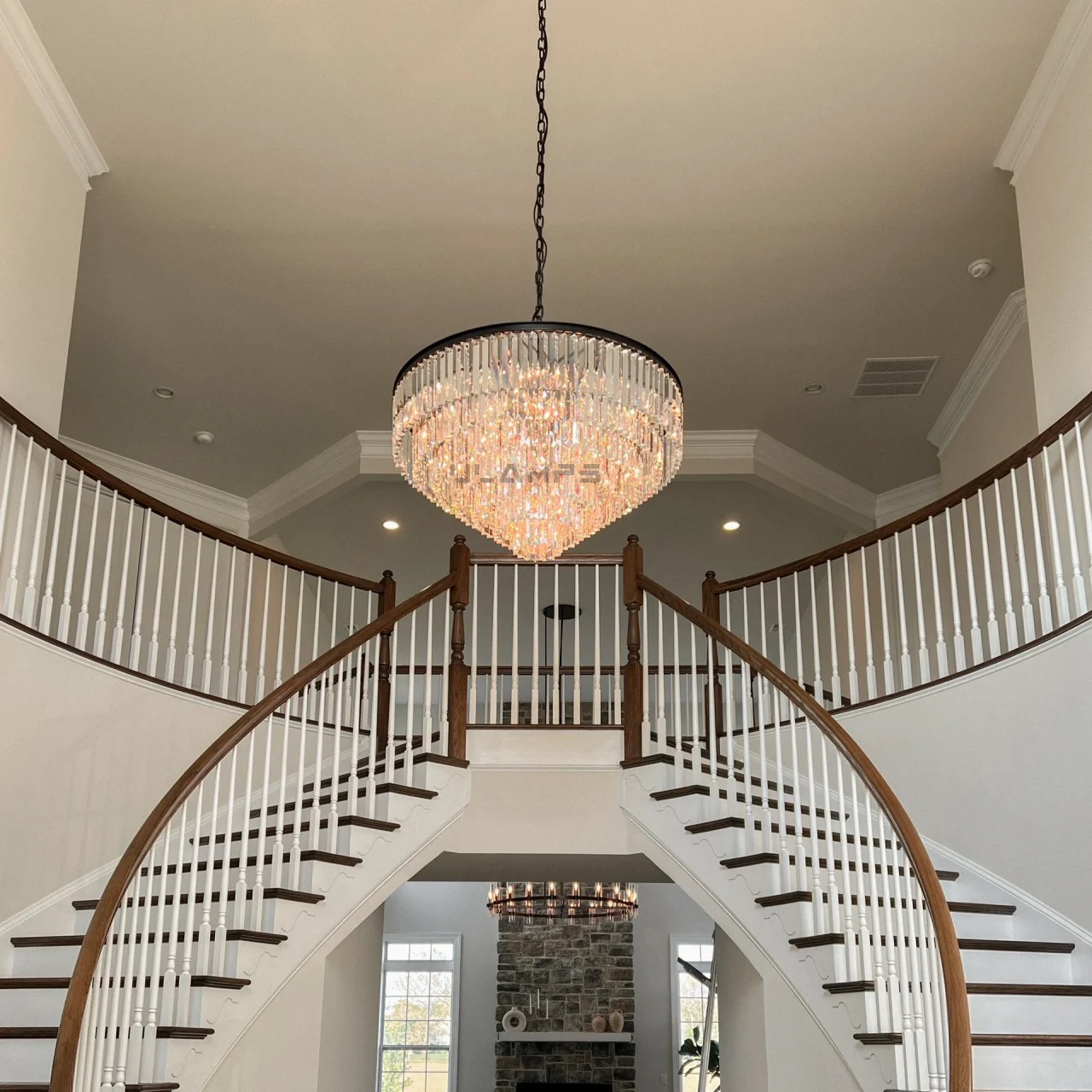 1920s Odeon Crystal Round Chandelier for Living Room, Interior lighting