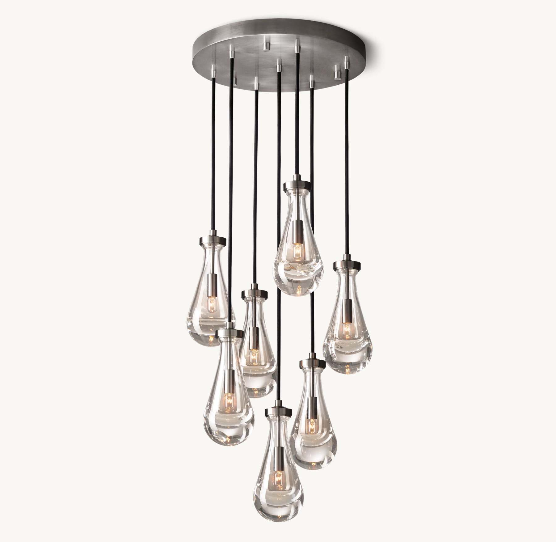 18 Inch Raindrop Glass Round Chandelier