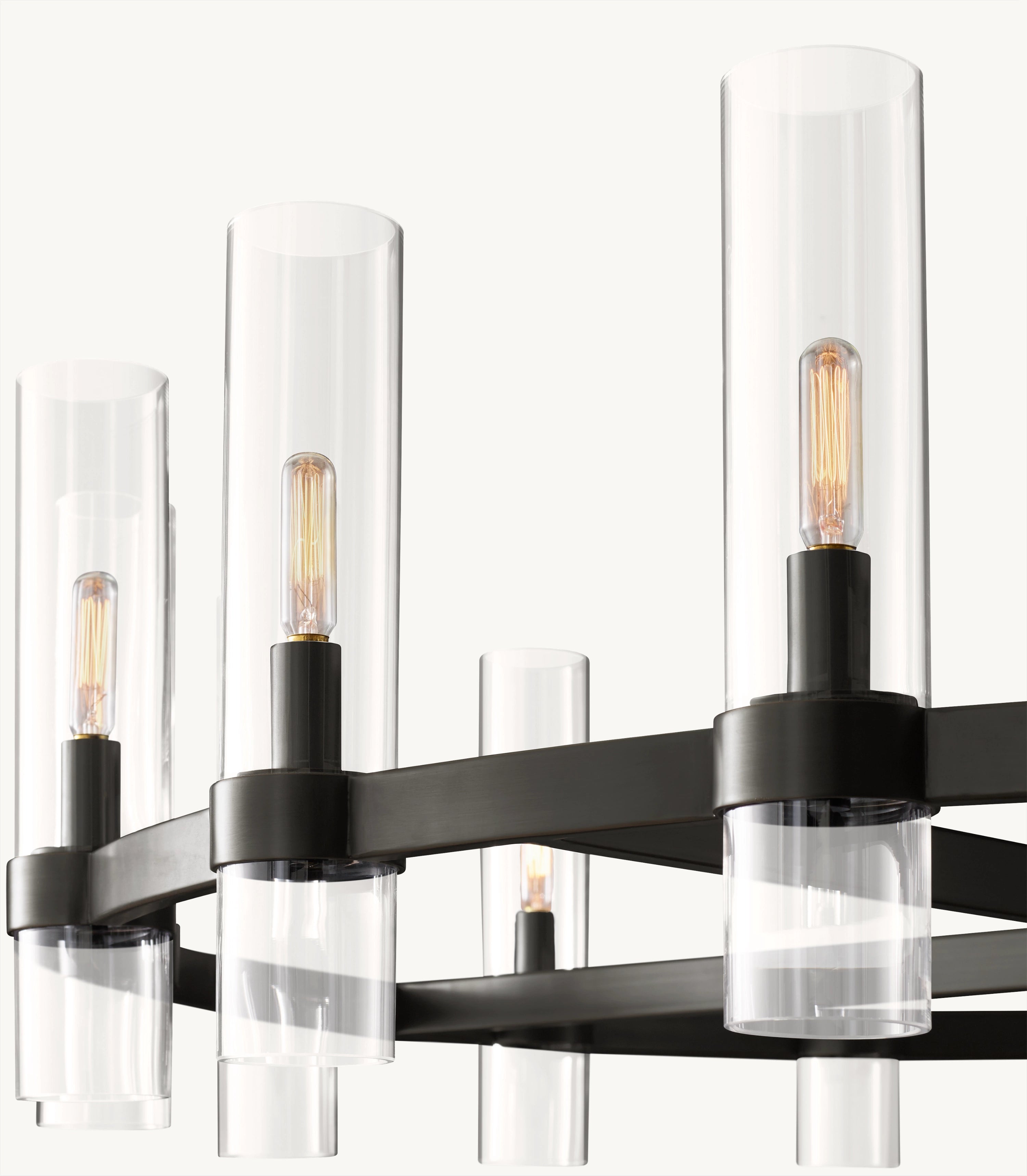 36 Inch Cylindrical Glass Candle Round Chandelier - Ravelle