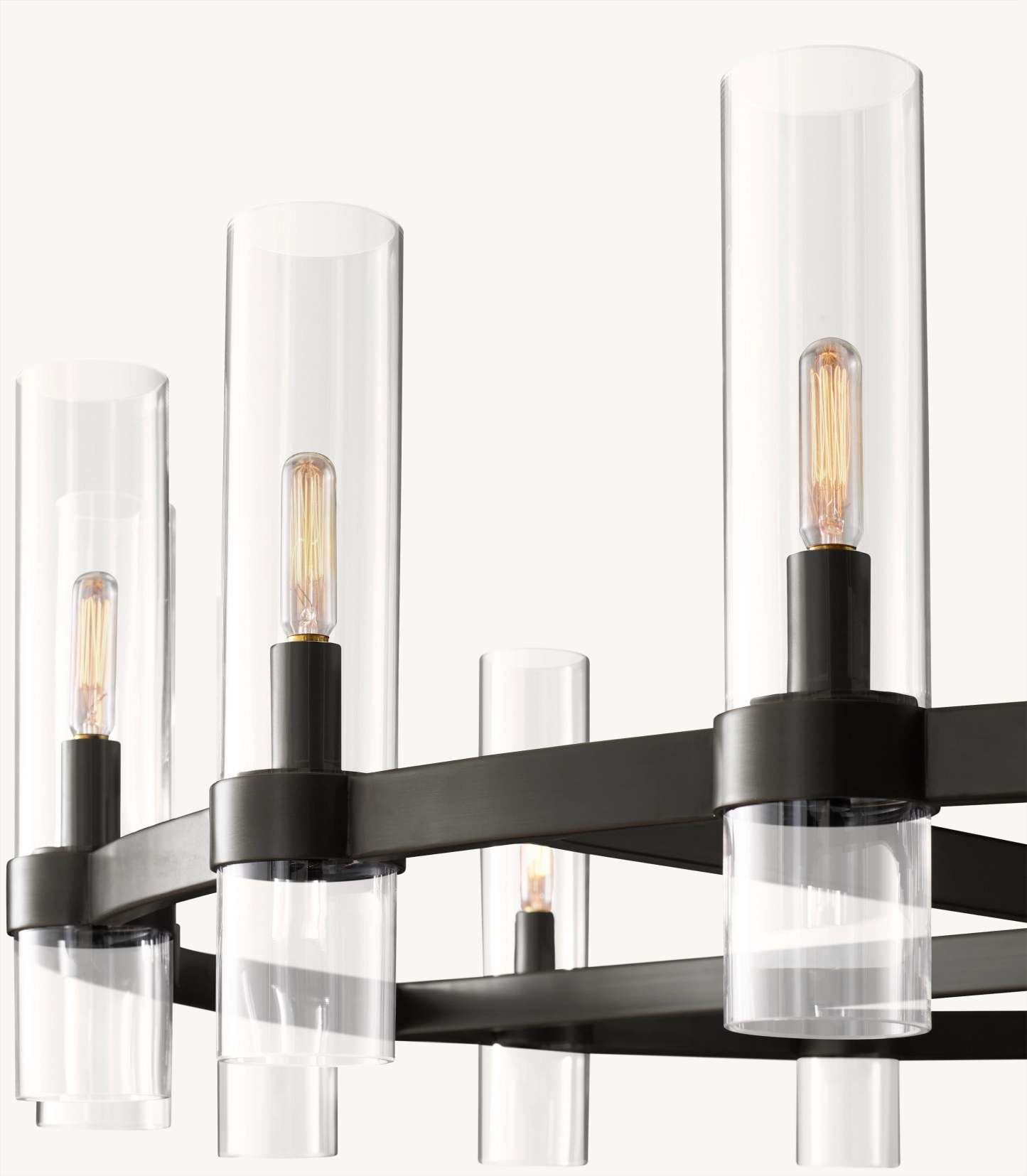 36 Inch Cylindrical Glass Candle Round Chandelier - Ravelle