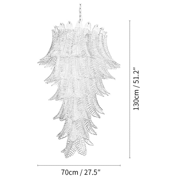 Murano Amber Felch Spiral Chandelier