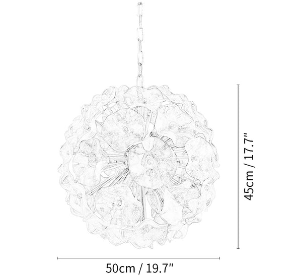 Murano Sputnik Poppy Pink Chandelier