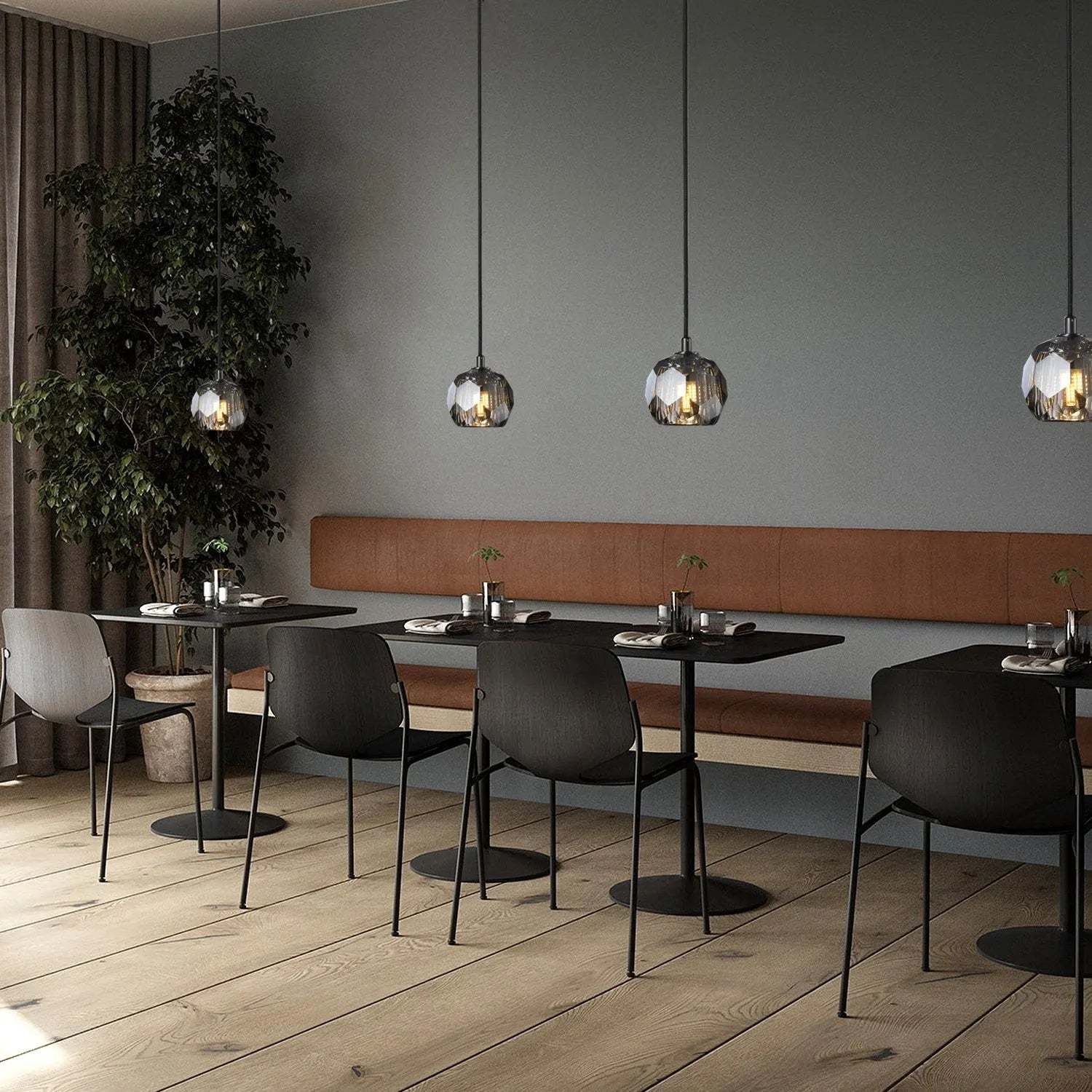 Cell de Clear/Smoke Crystal Pendant Light