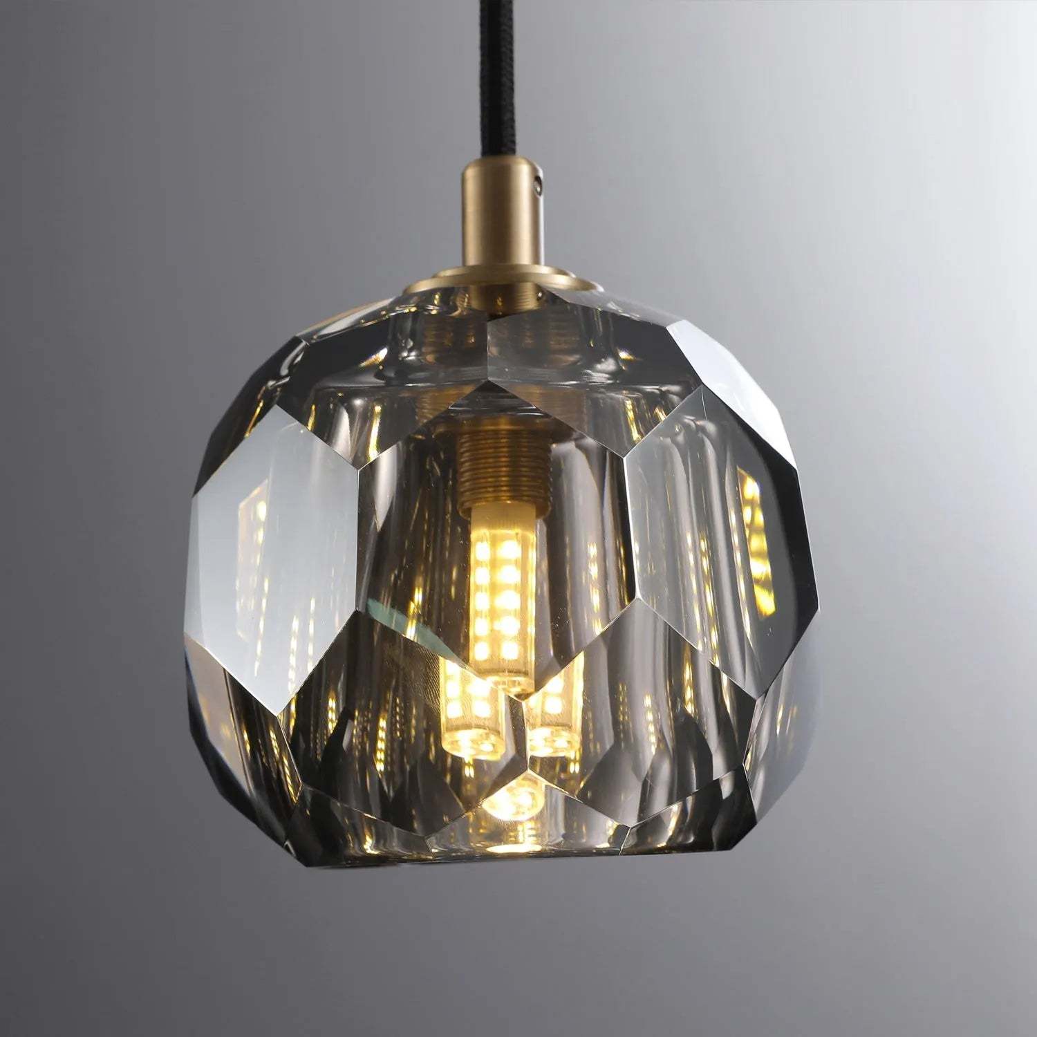 Cell de Clear/Smoke Crystal Pendant Light