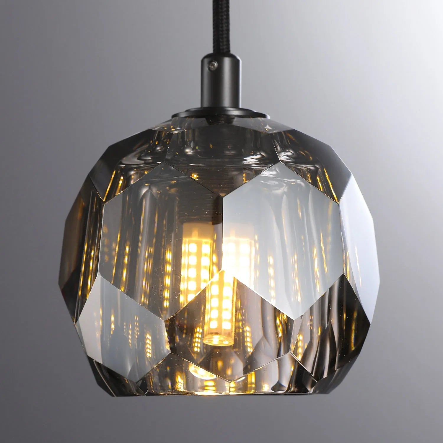 Cell de Clear/Smoke Crystal Pendant Light