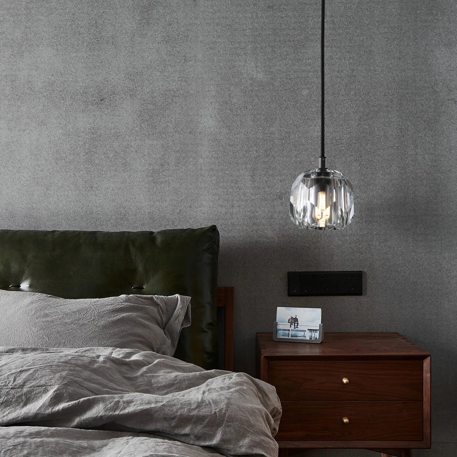 Cell de Clear/Smoke Crystal Pendant Light