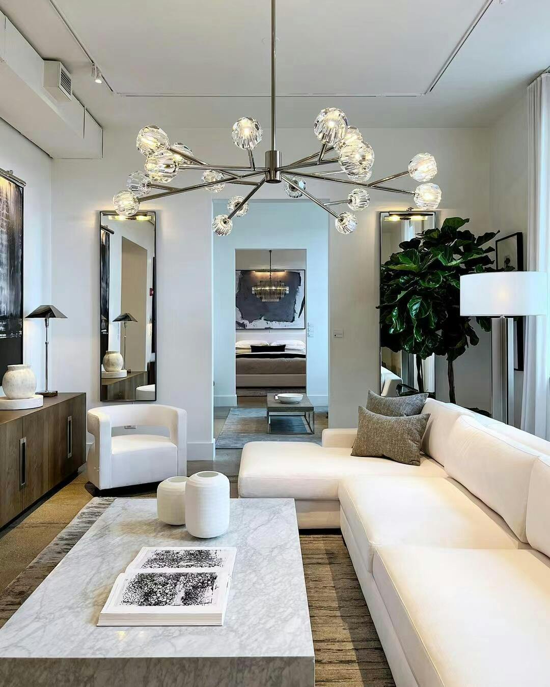 Boule De Cristal Glass Round Chandelier 24" 36" 48" 60" 72"