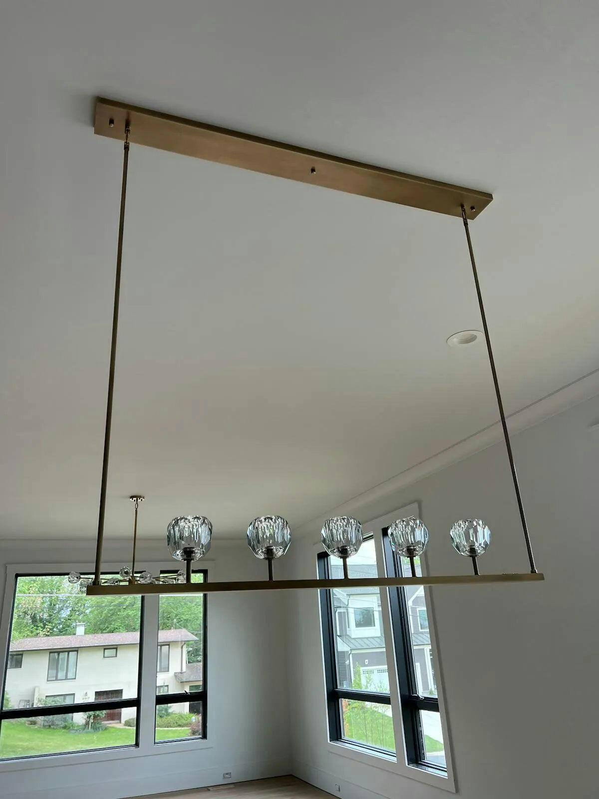 Boule De Cristal Clear Glass Minimalist Linear Chandelier Light 48"