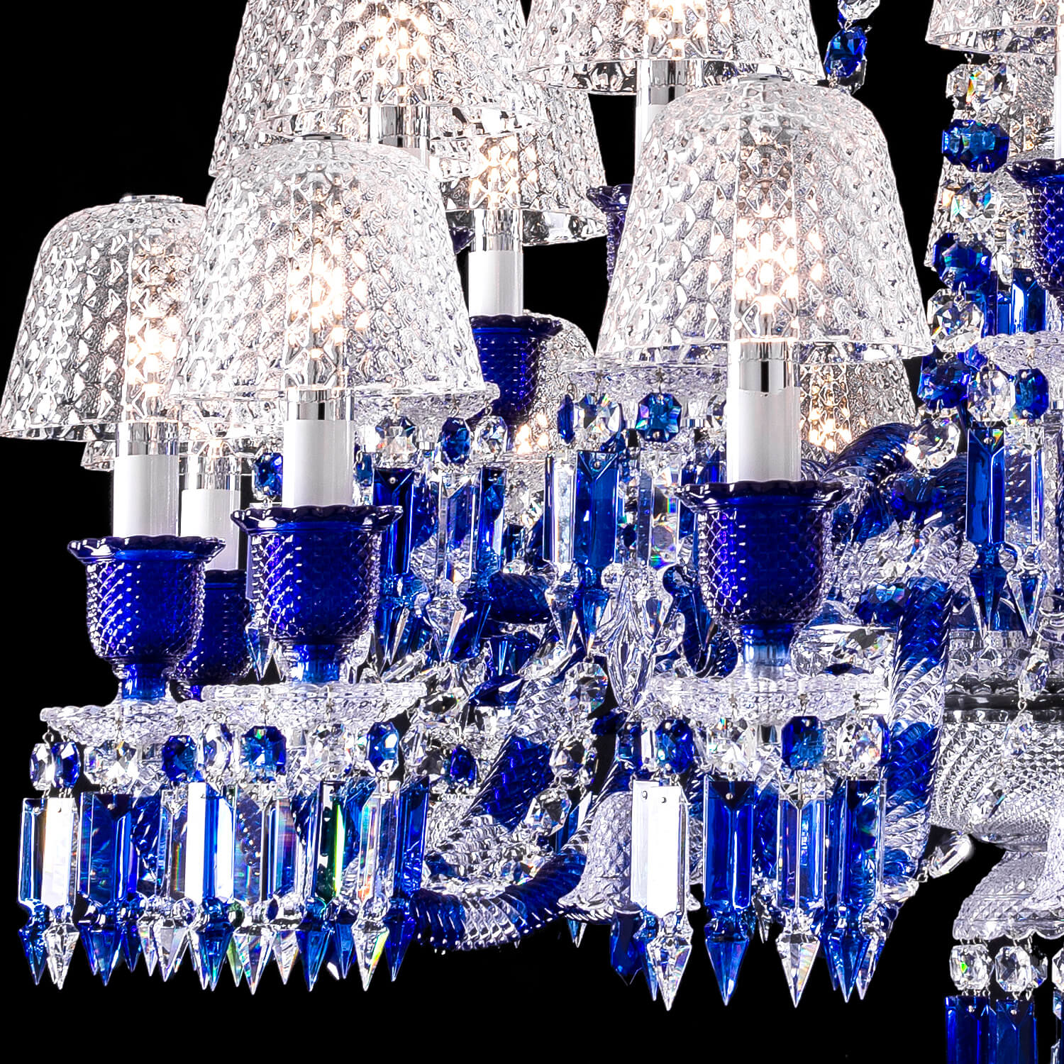 Baccarat　兎　ライトブルー　未使用 Baccarat 24 lights Zenith FAUNACRYSTOPOLIS CHANDELIER BLUE – MH