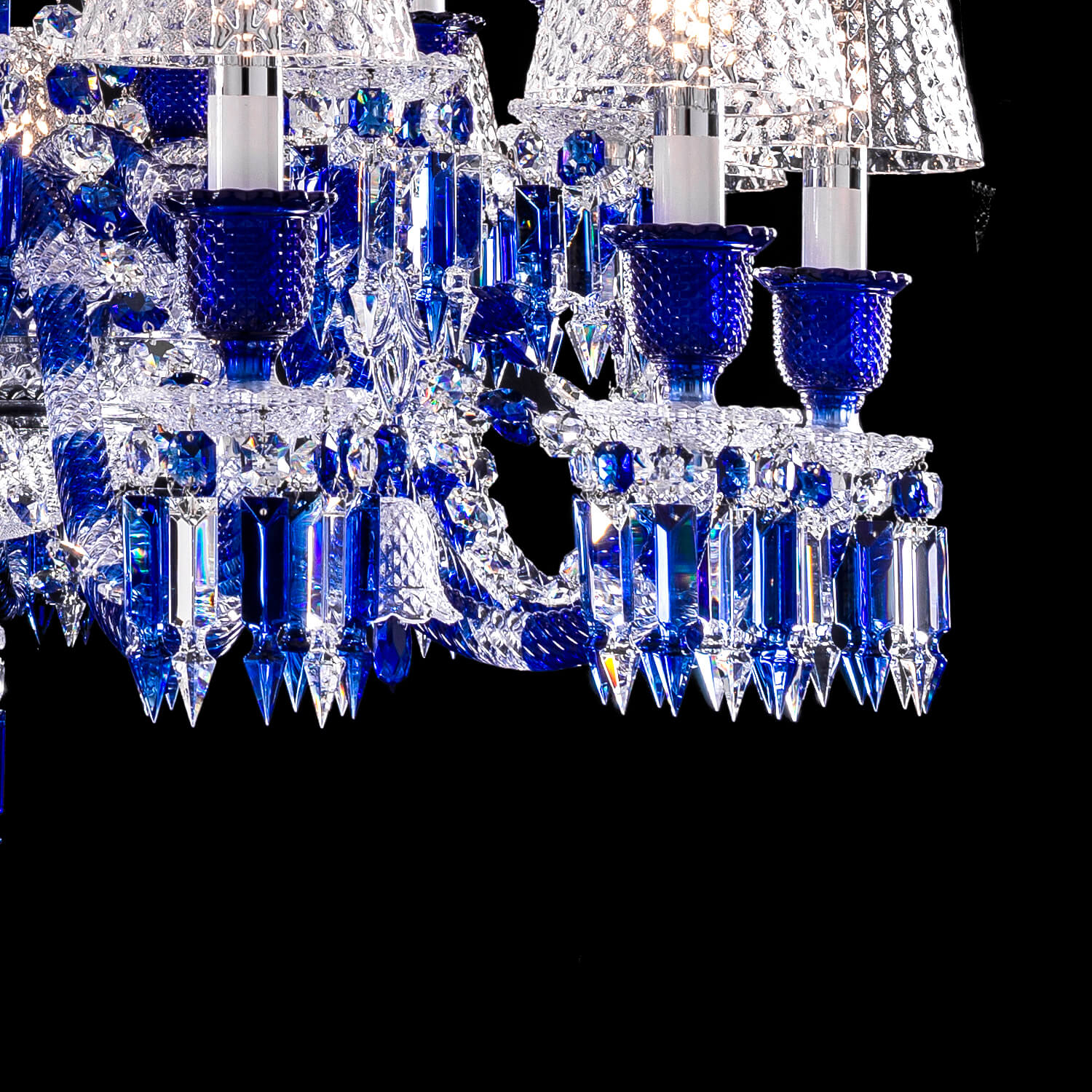 Baccarat 24 lights Zenith FAUNACRYSTOPOLIS CHANDELIER BLUE – MH
