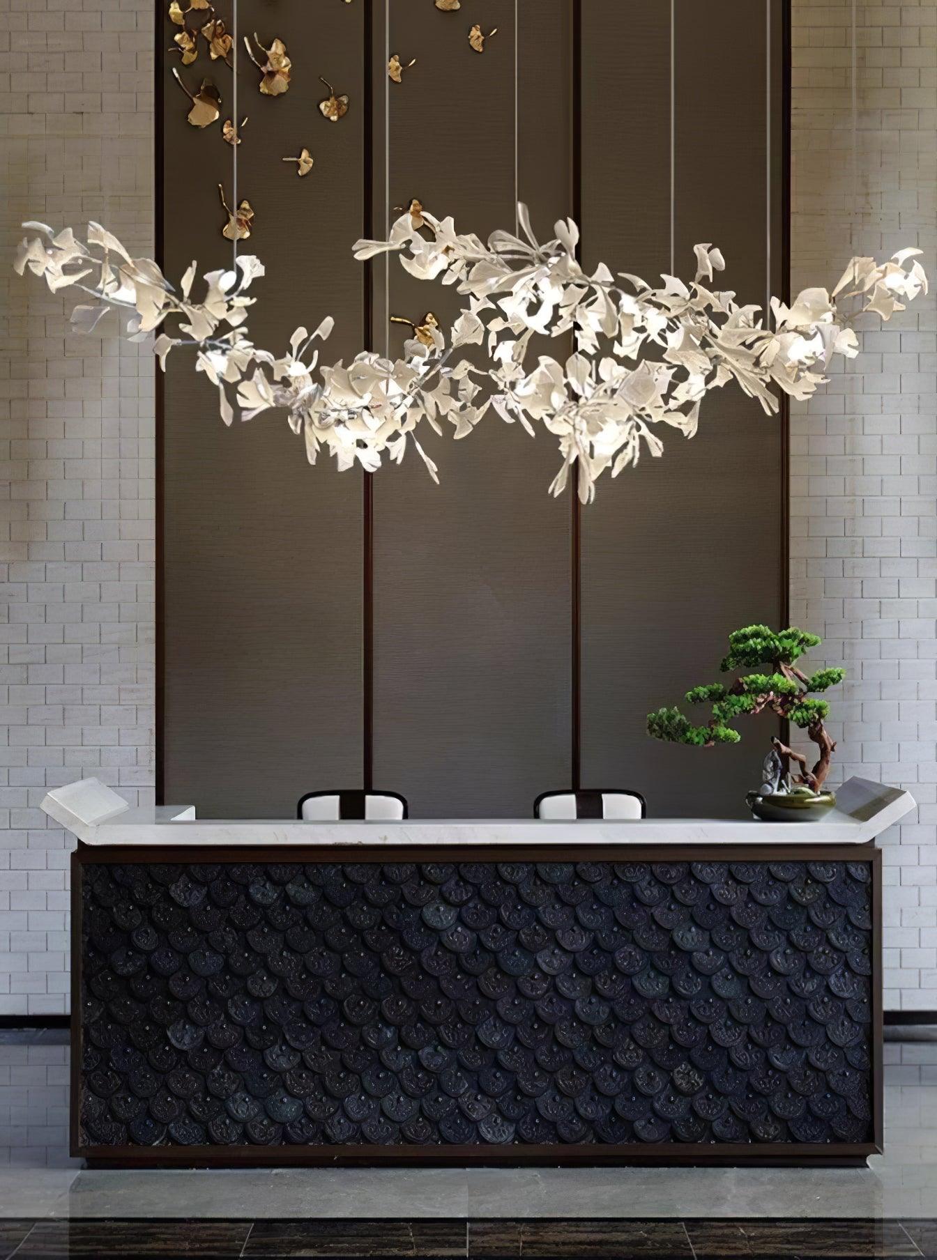 Double Layer Combination Gingko Chandelier