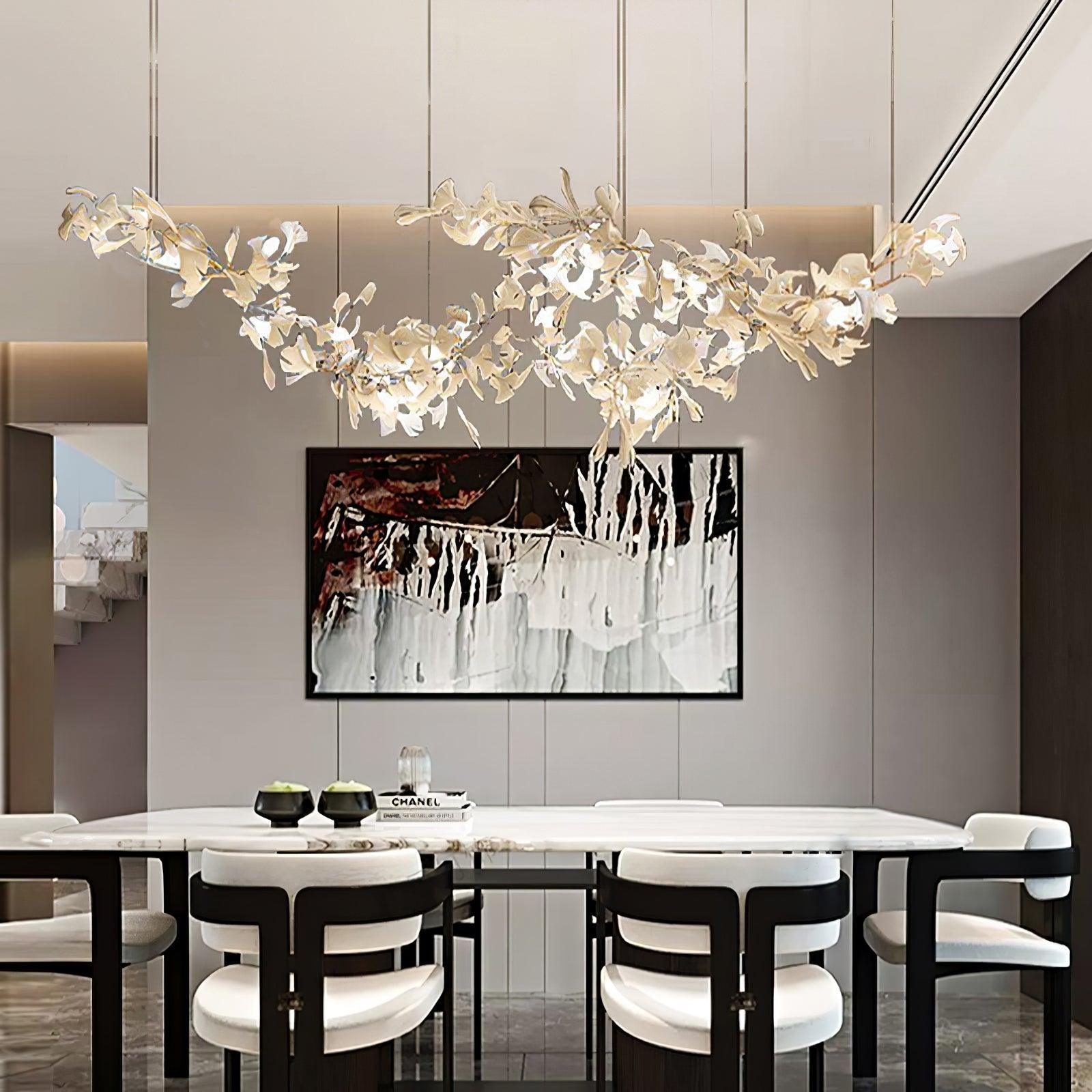 Double Layer Combination Gingko Chandelier