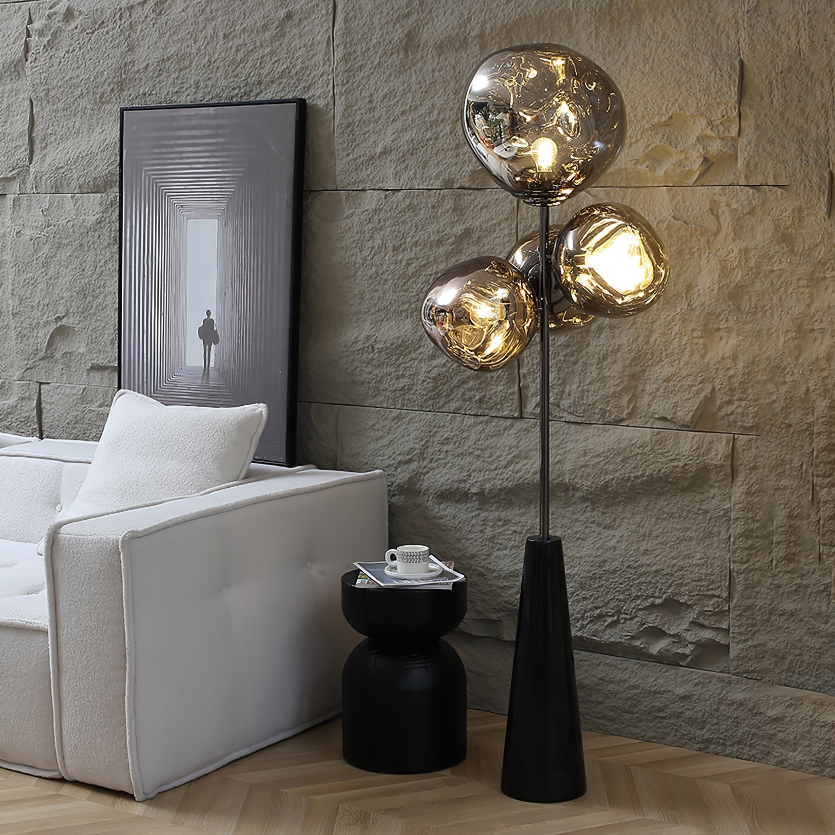 Lava Column Floor Lamp with Marble base