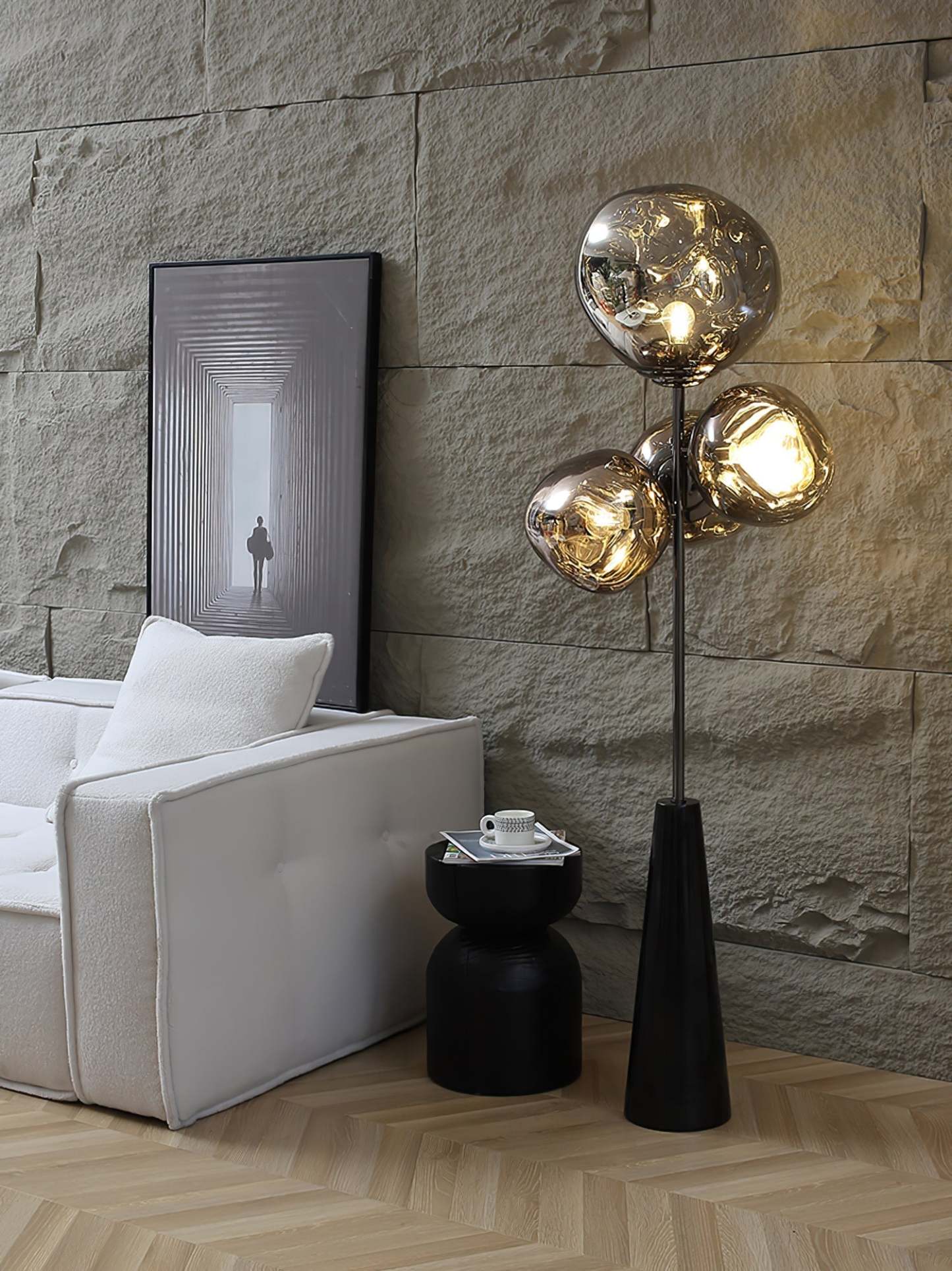Lava Column Floor Lamp with Marble base