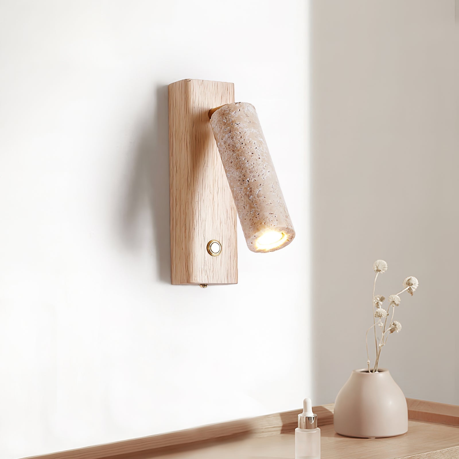 Travertine Lustra Torch Wall Lamp