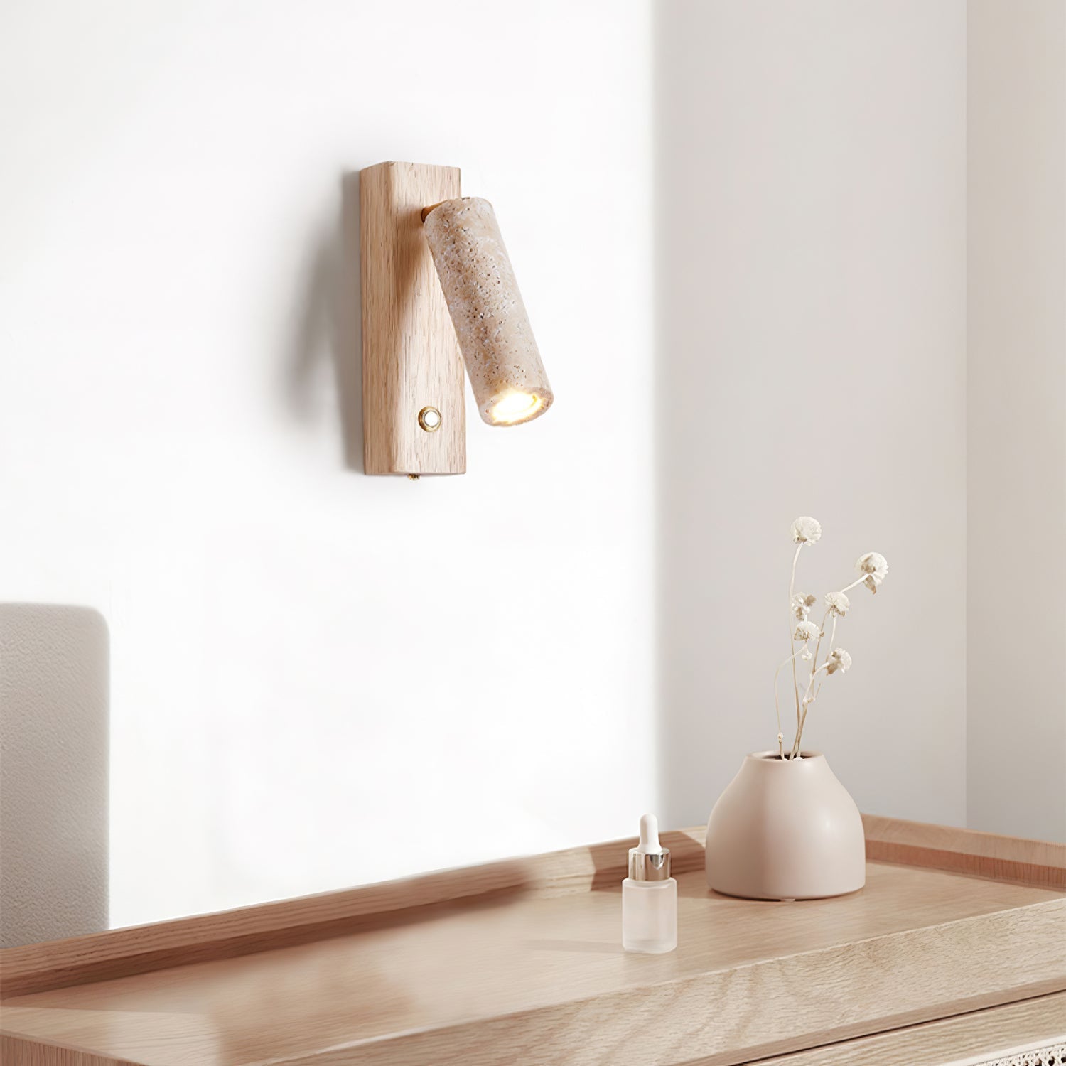 Travertine Lustra Torch Wall Lamp
