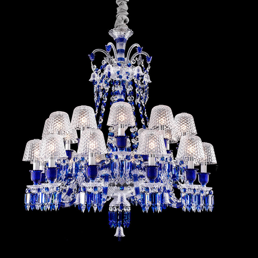 Baccarat　兎　ライトブルー　未使用 Baccarat 24 lights Zenith FAUNACRYSTOPOLIS CHANDELIER BLUE – MH