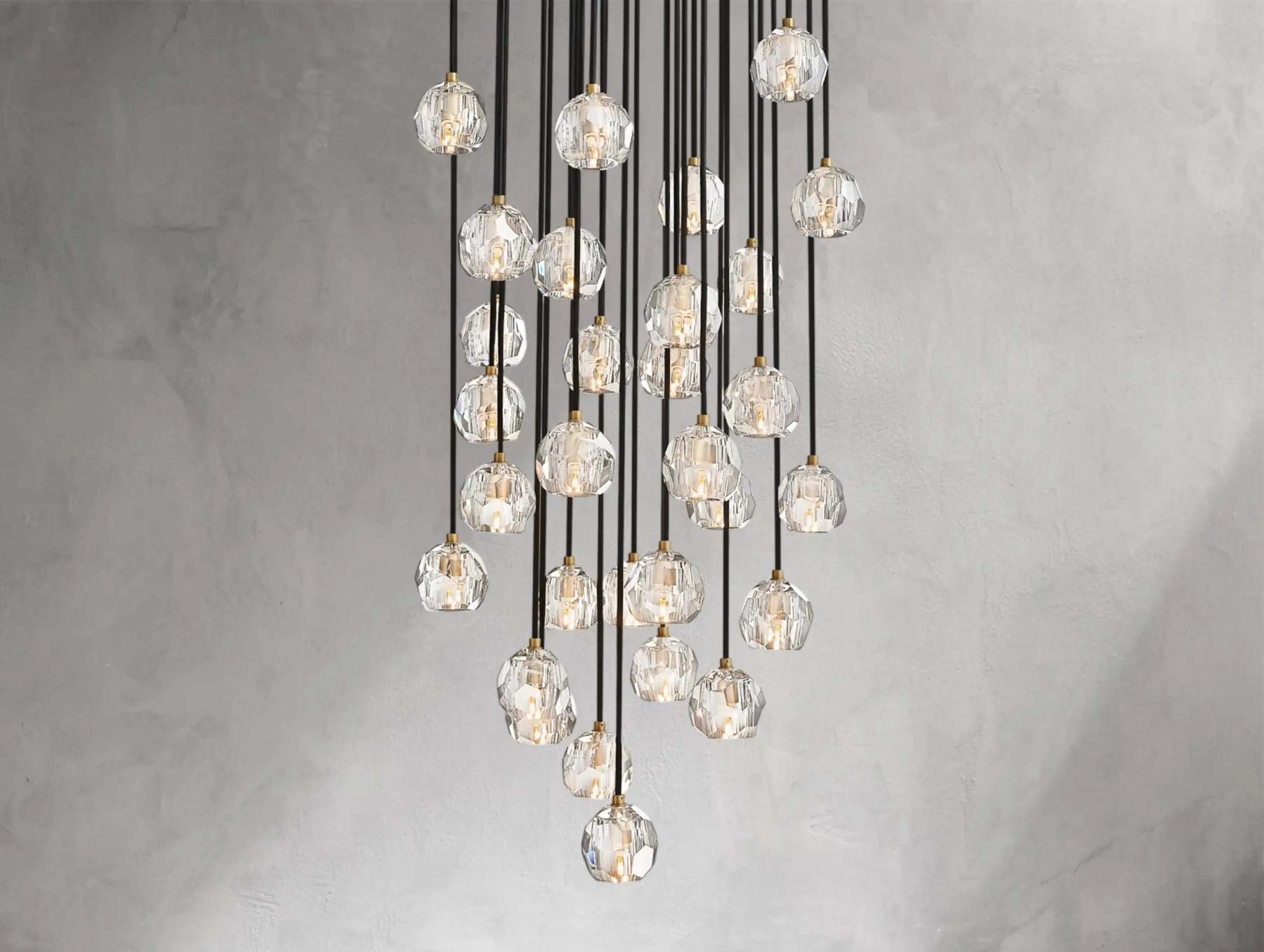 Boule De Cristal Glass Round Cluster Chandelier
