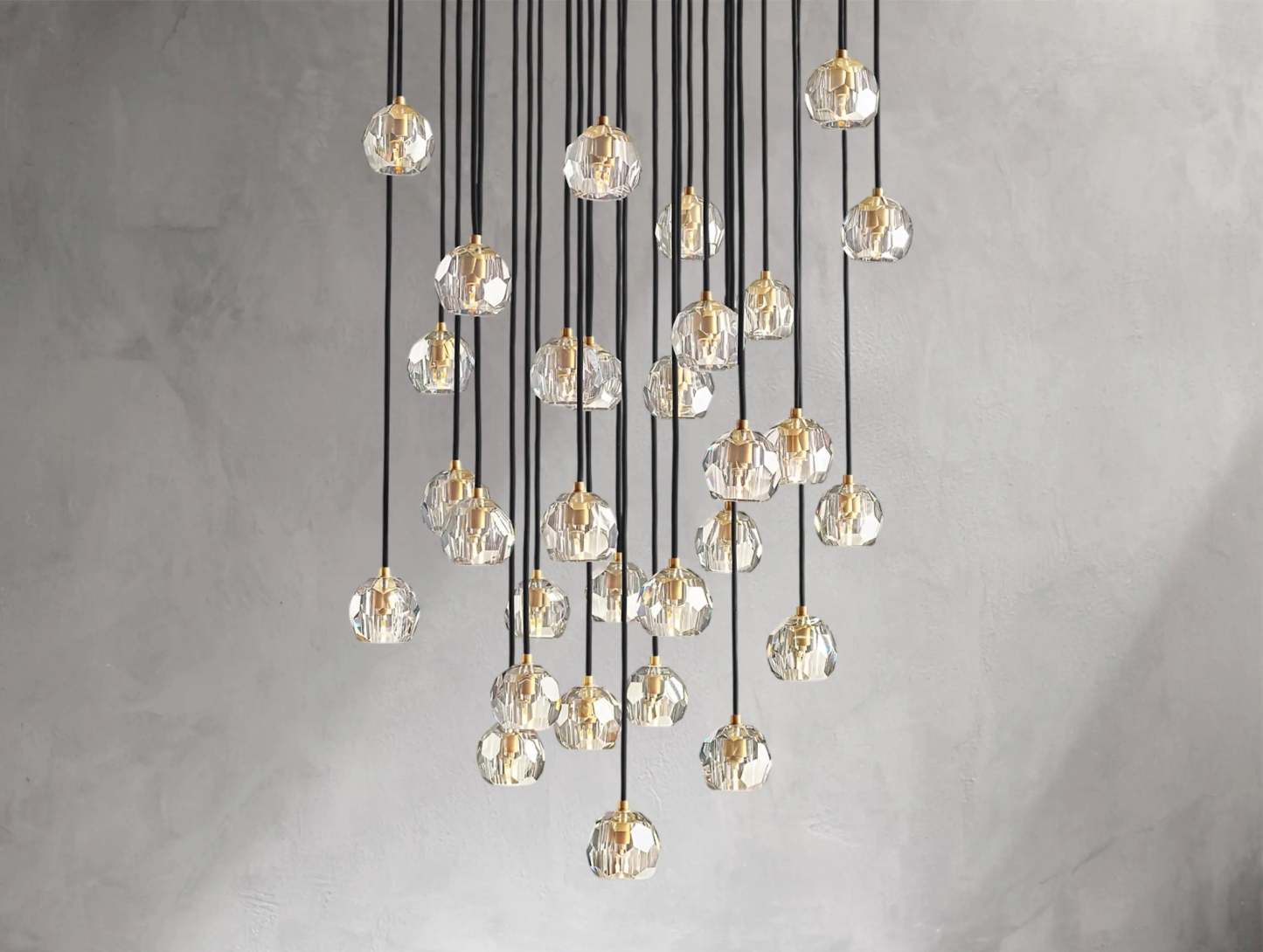 Boule De Cristal Glass Round Cluster Chandelier
