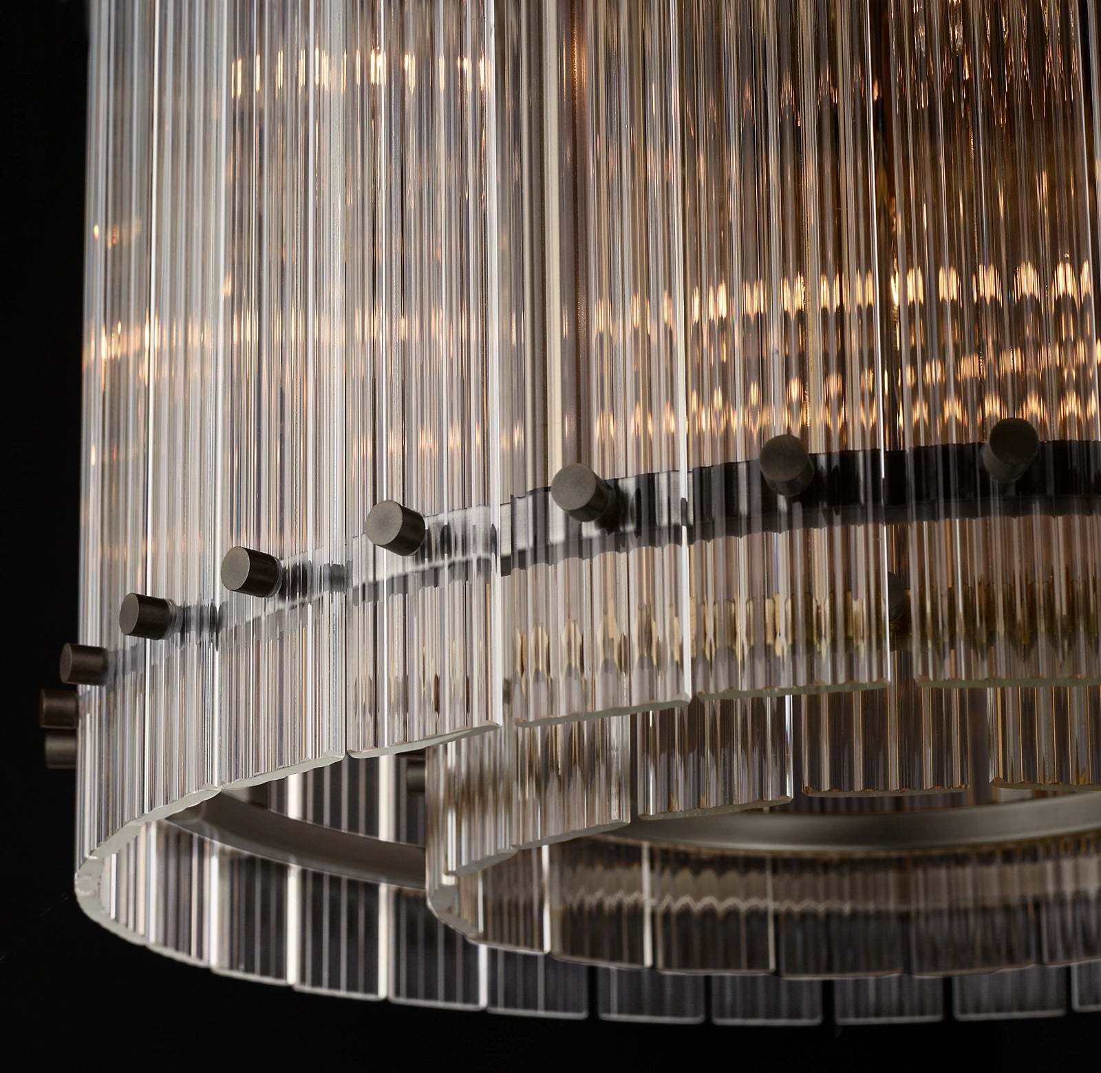 22 Inch Ribbed Glass Round Chandelier - San Marco