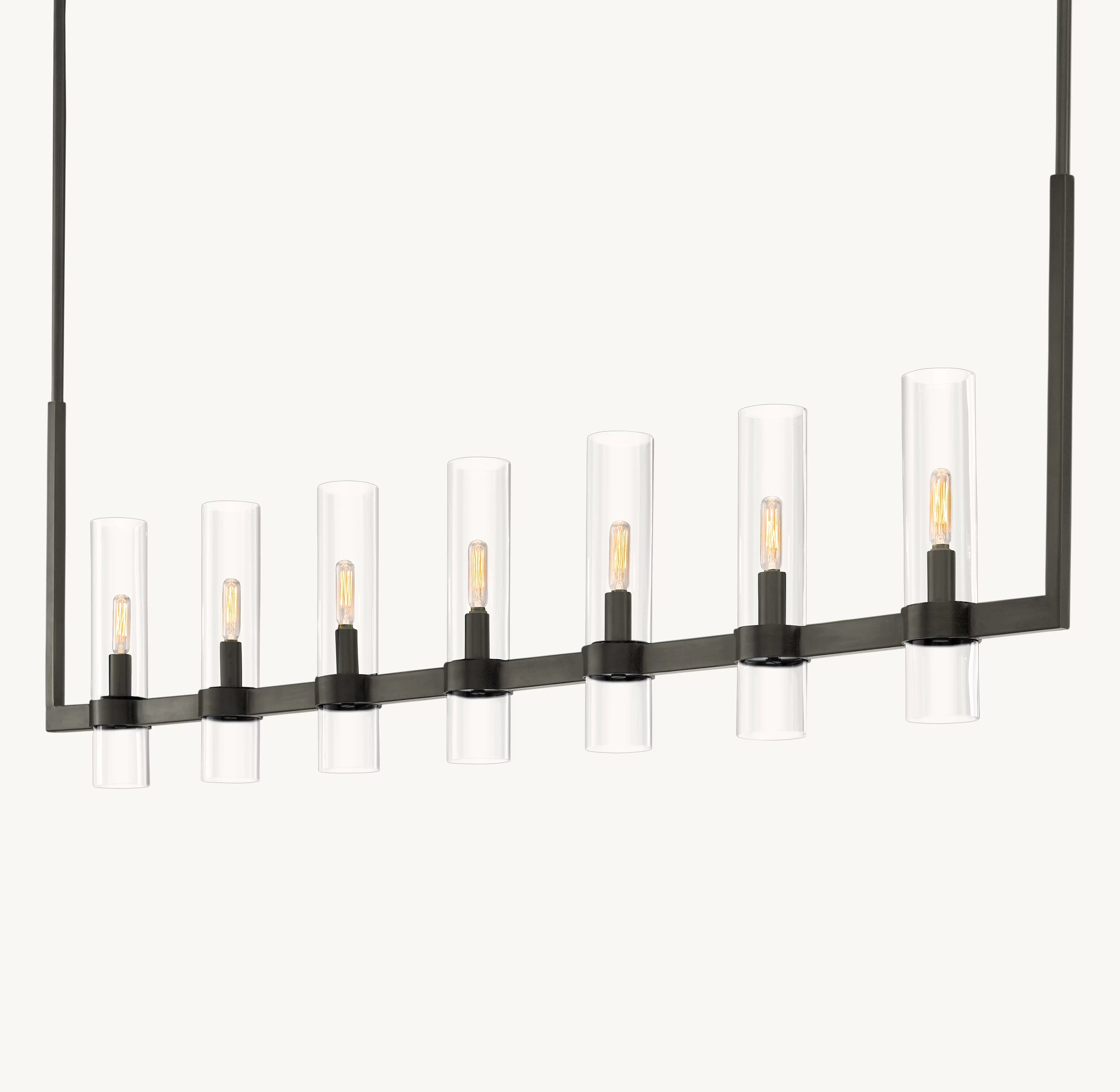 59 Inch Cylindrical Glass Candle Linear Chandelier - Ravelle