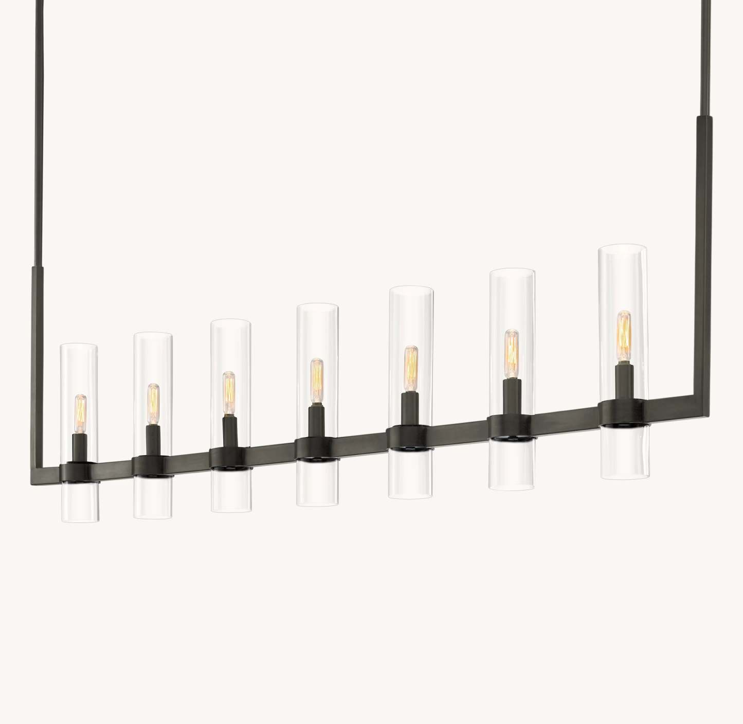 59 Inch Cylindrical Glass Candle Linear Chandelier - Ravelle