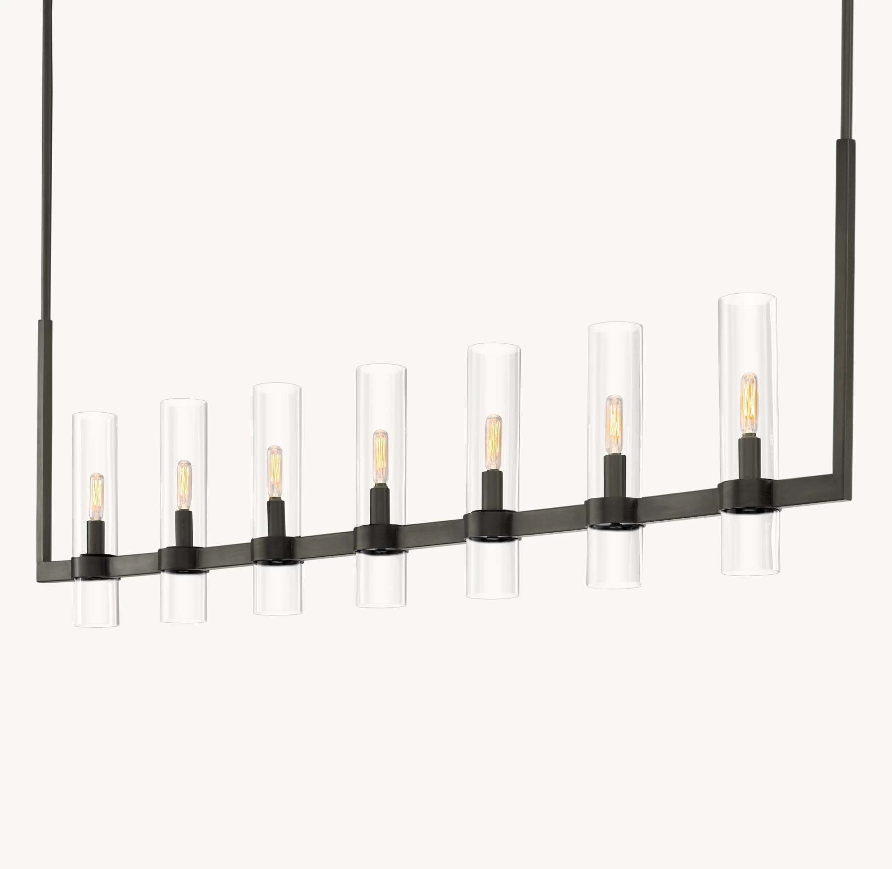 59 Inch Cylindrical Glass Candle Linear Chandelier - Ravelle