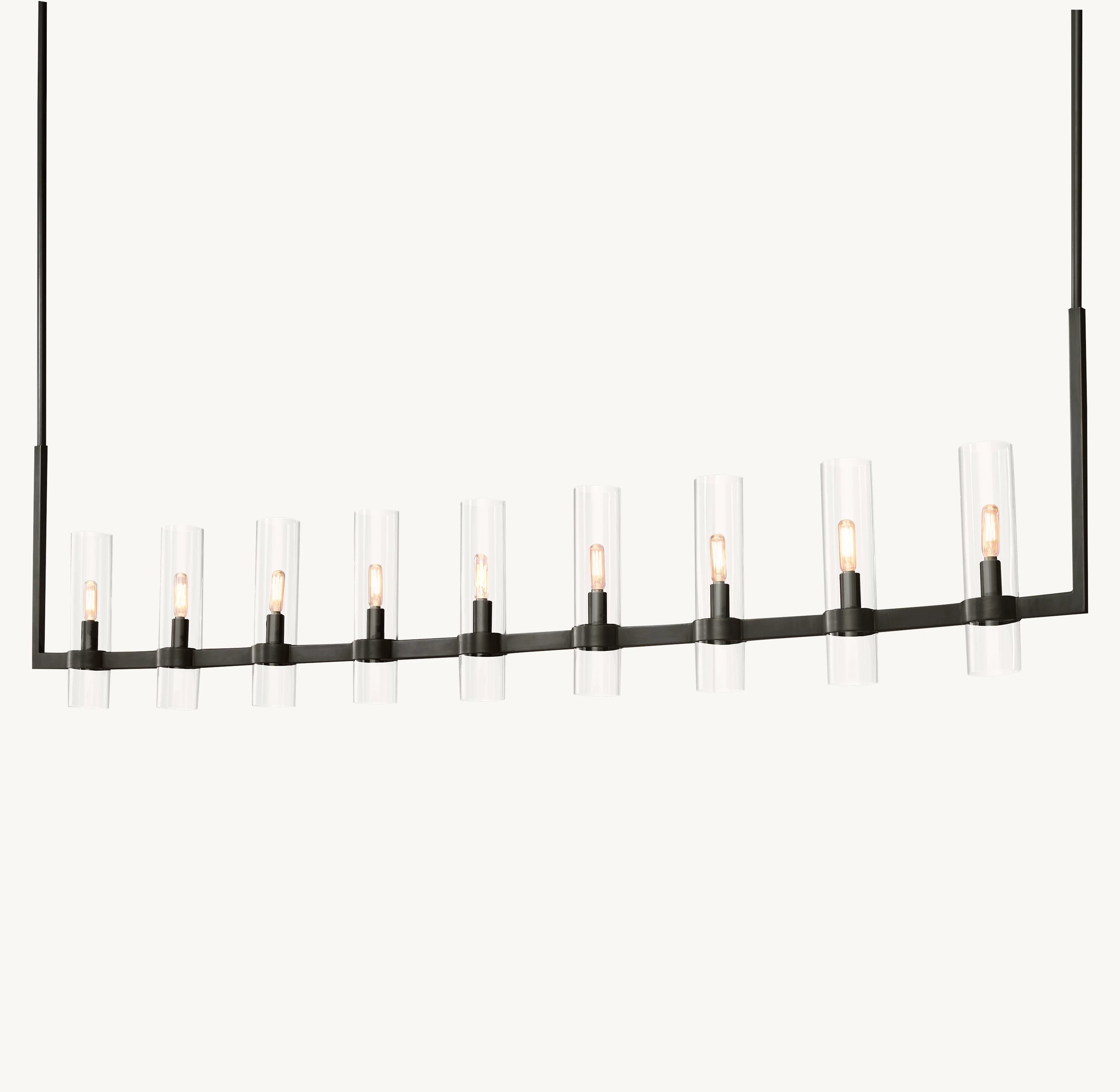 73 Inch Cylindrical Glass Candle Linear Chandelier - Ravelle