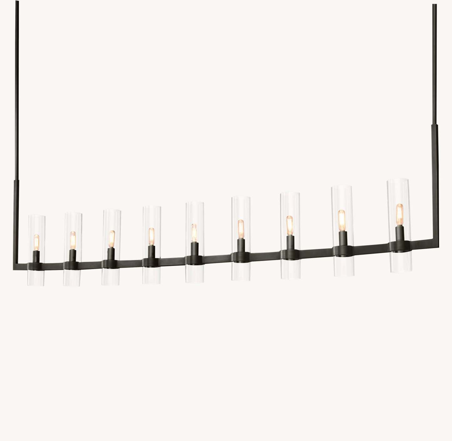 73 Inch Cylindrical Glass Candle Linear Chandelier - Ravelle